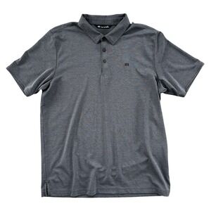 Travis Mathew Men's XL Polo Shirt Gray Charcoal Short Sleeve Golf Country Club